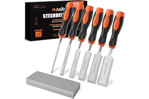 Aojsup 7 Pack Wood Chisels, Sturdy and Durable Woodworking Tools, Equipped with a Whetstone that Can Be Used Thousands of Times, hooded Chisel Set for Carving, Sanding, Mortising, and Grooving
