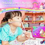 weirtoya Unicorn Washable Scented Markers Art Craft Set for Girls 4-8 Yrs view 4