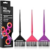 Framar Hair Color Brush Set, Hair Dye Brush Kit &ndash; 3 Pack | Hair Coloring Brushes for Hair Stylist, Tint Brushes for Hair Color, Tapered Edges for Precision