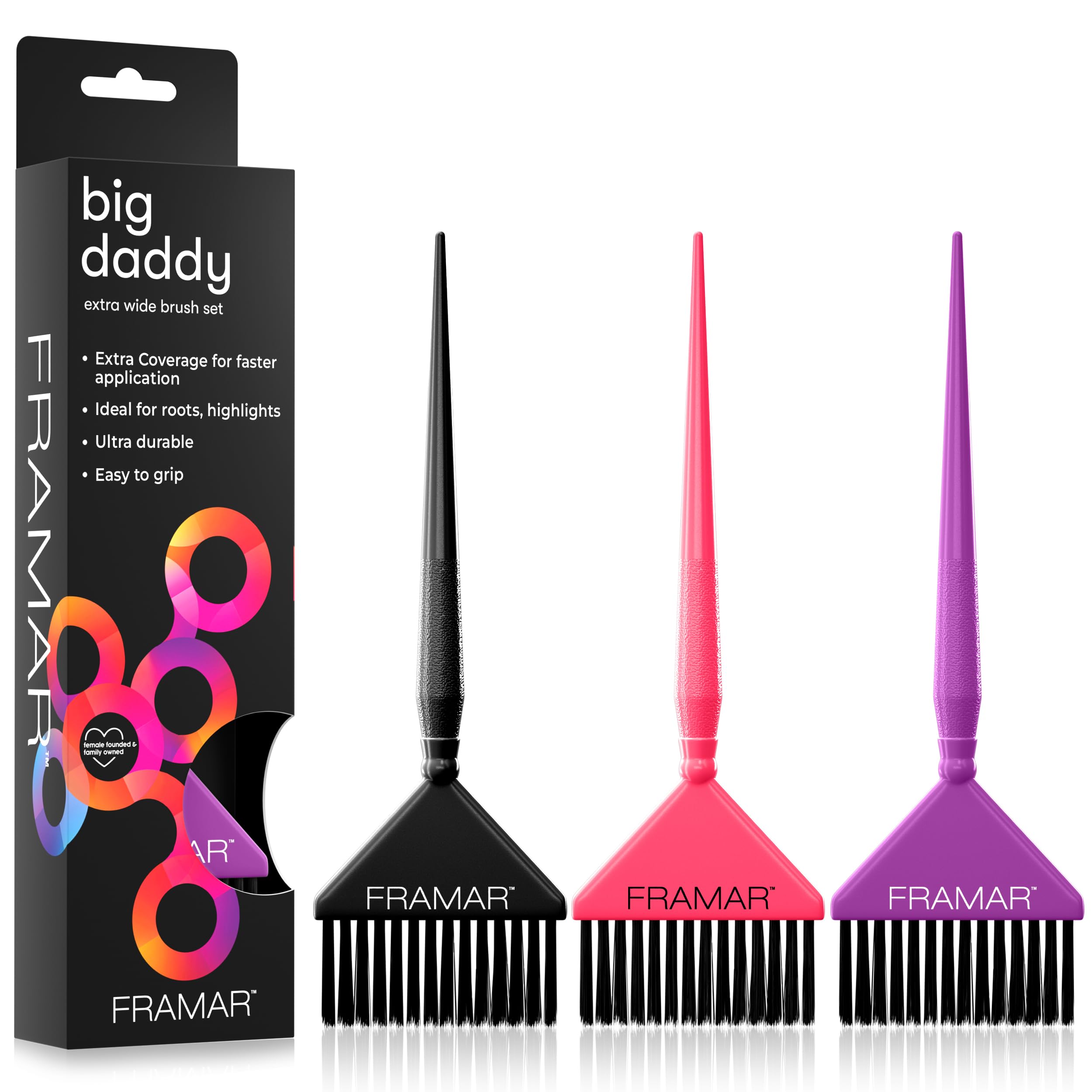 FRAMAR Big Daddy Paint Set with 3 Brushes, Purple, 3 Count (Pack of 1)