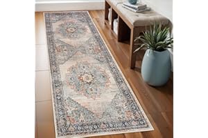 TOPRUUG Washable Runner Rug 2x6 - Hallway Runner Rug Kitchen Rugs and Mats Non Skid Washable Waterproof Carpet Runner for Living Room Bedroom Bathroom (Blue, 2X6)