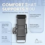 Straame Zero Gravity Chairs Set of 2 Folding Reclining Garden Chairs Black view 6