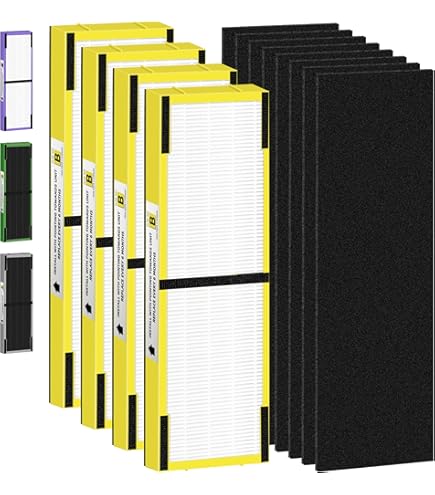 Filtre De Rechange B Pet FLT4850PT Compatible Avec Le Purificateur D'air GermGuardian AC4850, AC4825, AC4300, AC4870, AC4900, CDAP4500, AC4300, AP2200, 4 Filtres HEPA Et 12 Préfiltres à Charbon Actif