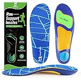 StepTastic High Arch Support Running Insoles with Flexible Cushioning, Orthotic Shoe Inserts for Running Shoes, Shock Absorption, Trim-to-Fit for Men & Women (Blue,M9.5-10.5/W10.5-11.5, 1 Pair)
