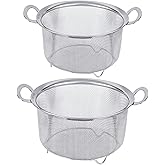 Tiawudi 2 Pack Strainers for Kitchen, 18/8 Stainless Steel Colander with Handles, Fine Mesh Strainer for Pasta, Rice and Frui