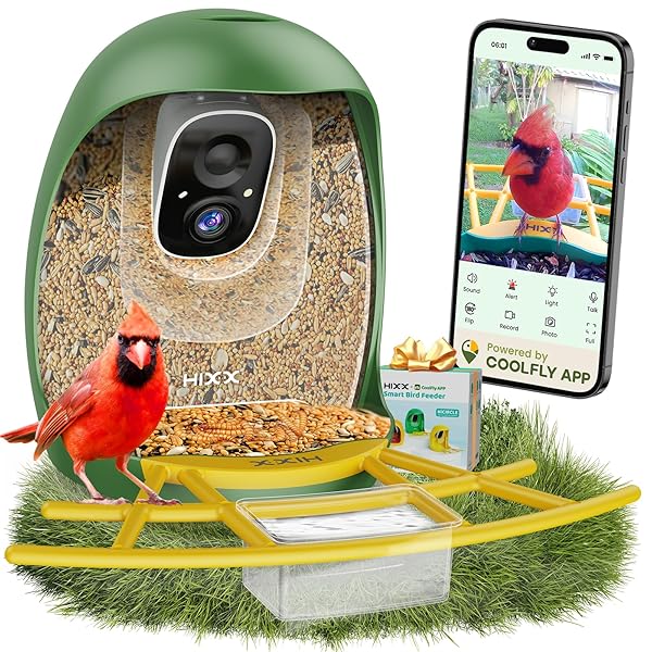 HIXX SMART BIRD FEEDER WITH CAMERA, AI IDENTIFY...