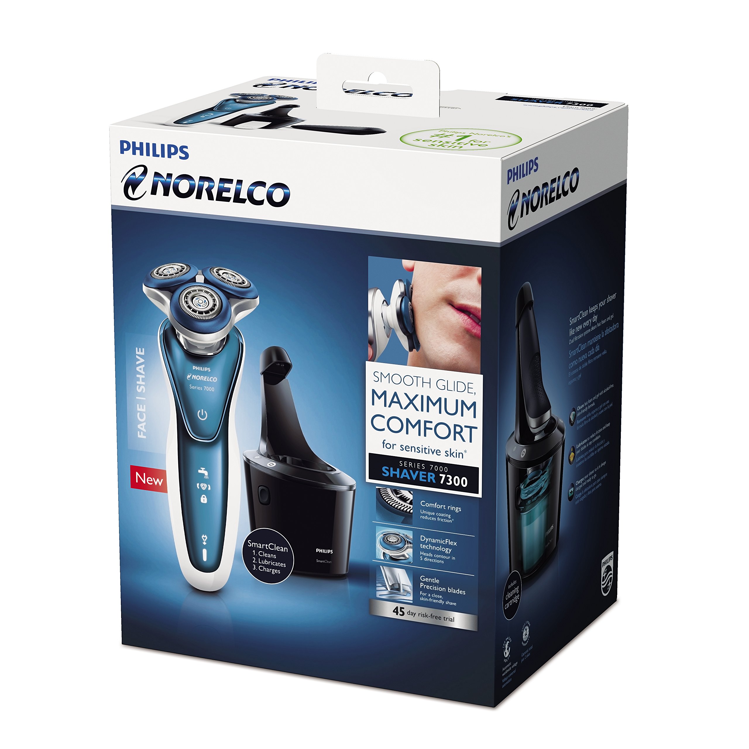 Philips Norelco Shaver 7300 for Sensitive Skin, S7370/84, Standard Packaging