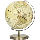 ANNOVA Antique Spanish World Globe Educational/Geographic/Modern Desktop Decoration - Stainless Steel Arc and Base - for School, Home, and Office (Antique 5.5&ldquo; Spanish)