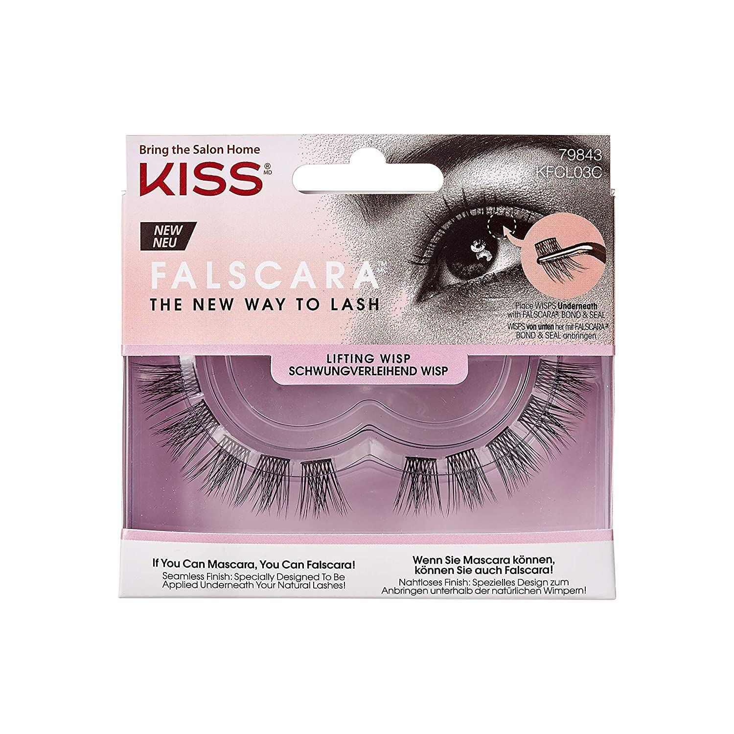 KISS Falscara DIY Eyelash Extension Lengthening Wisps - Featherlight Synthetic Reusable Artificial Eyelashes Mini Lash Clusrters for that Authenitic Eyelash Extension Look