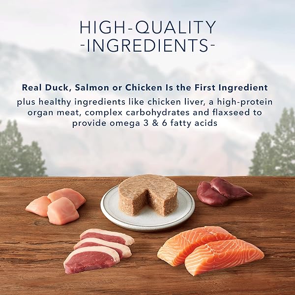 BLUE BUFFALO WILDERNESS HIGH PROTEIN, NATURAL ADULT PATE WET CAT FOOD VARIETY PACK, CHICKEN, SALMON, DUCK 3-OZ CANS (12 COUNT- 4 OF EACH FLAVOR)