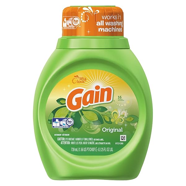 GAIN 12783CT LIQUID LAUNDRY DETERGENT, ORIGINAL FRESH, 25 OZ BOTTLE
