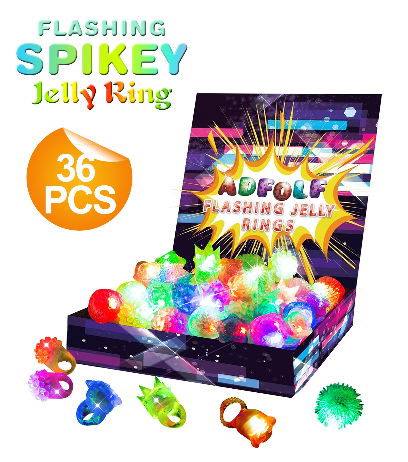 Flashing Led Bumpy Rubber Rings for Party Favors Jelly Bubble Light Up
