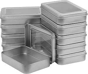 Kurtzy Cajitas de Metal Plateado con Tapa (Pack de 10) 9 x 6,3 ...