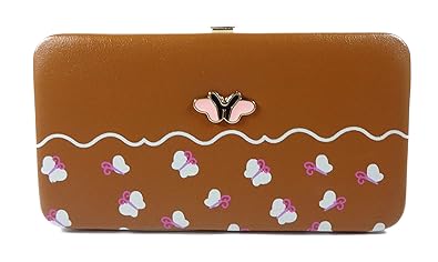 Surbhi Brown Womens Multifunction Long Bi-fold Leather 5.5-inch Mobile Phone Wallet