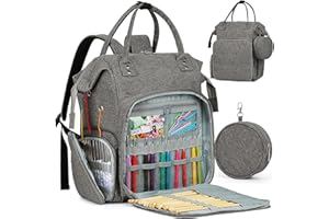 Coopay Huge Crochet Bag, Travel Knitting Bag Large Capacity Yarn Storage Organizer Bags for Unfinished Project, Crochet Hooks, Knitting Needles, Skein Yarn, Great Knitting & Crochet Supplies