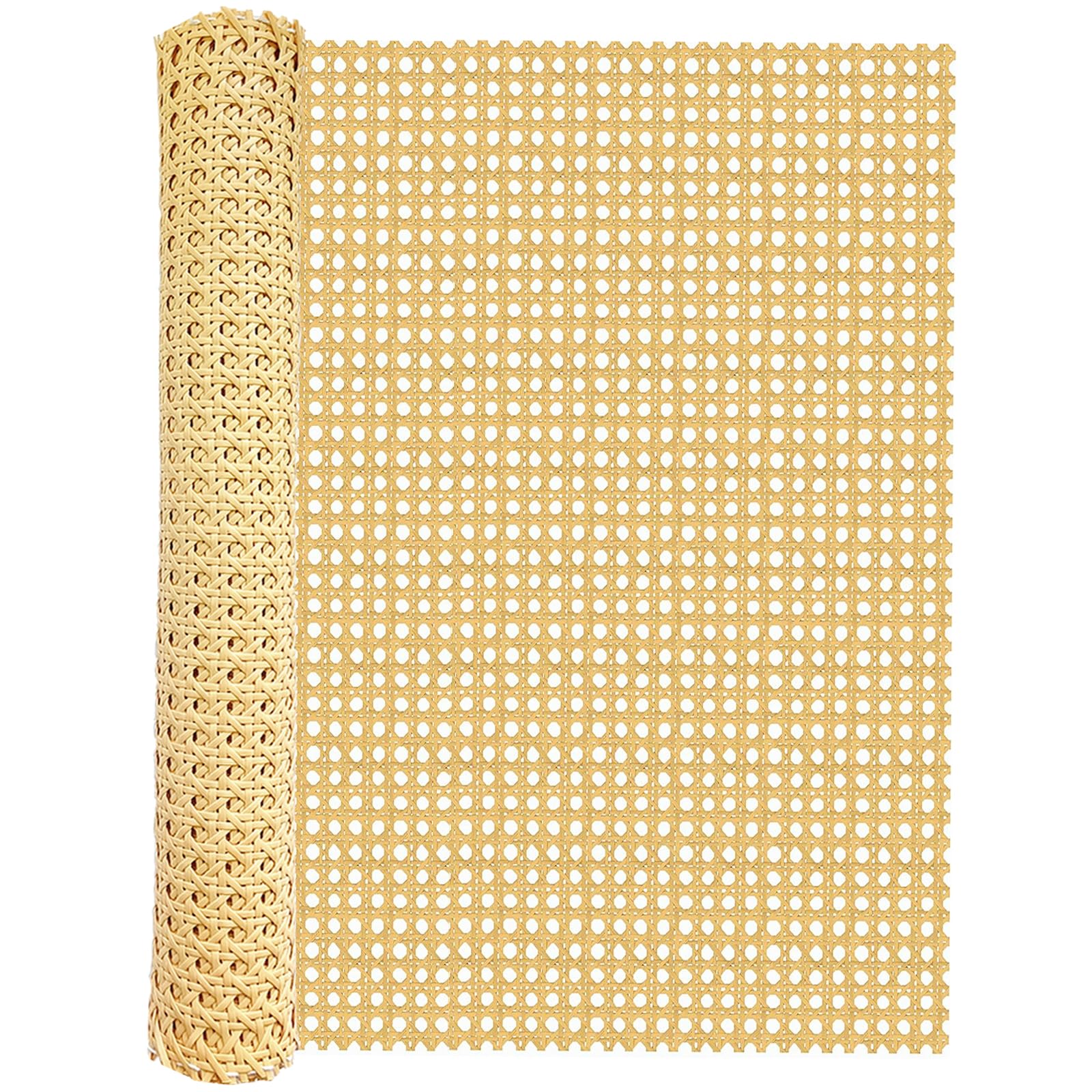 24inch X 6.6 Feet Rattan Roll,Plastic Durable, Weather-Resistant Rattan Material,Cane Webbing Roll,Cane Webbing Sheet for Furniture Chair Cabinet Ceiling Sheet Caning Projects