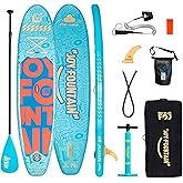 FOJ JoyFountain Inflatable Paddle Board,10.8'x31.5"x6" Stand Up Paddle Boards,Premium SUP Board Paddle with Removable Fin, Floating Paddle, Hand Pump, Waterproof Bag for Adults & Youth