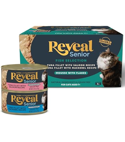 Amazon Reveal Natural Wet Cat Food 12 Count Grain Free Limited Ingredient Cat Food Pouches Fish and Chicken Variety in Broth 2.47 oz Pouches Pet Supplies