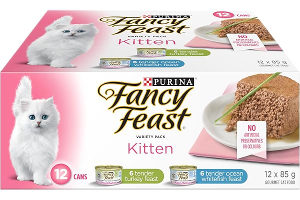 Fancy Feast Wet Kitten Food Variety Pack 2 Flavours - 85 g (12 Pack)