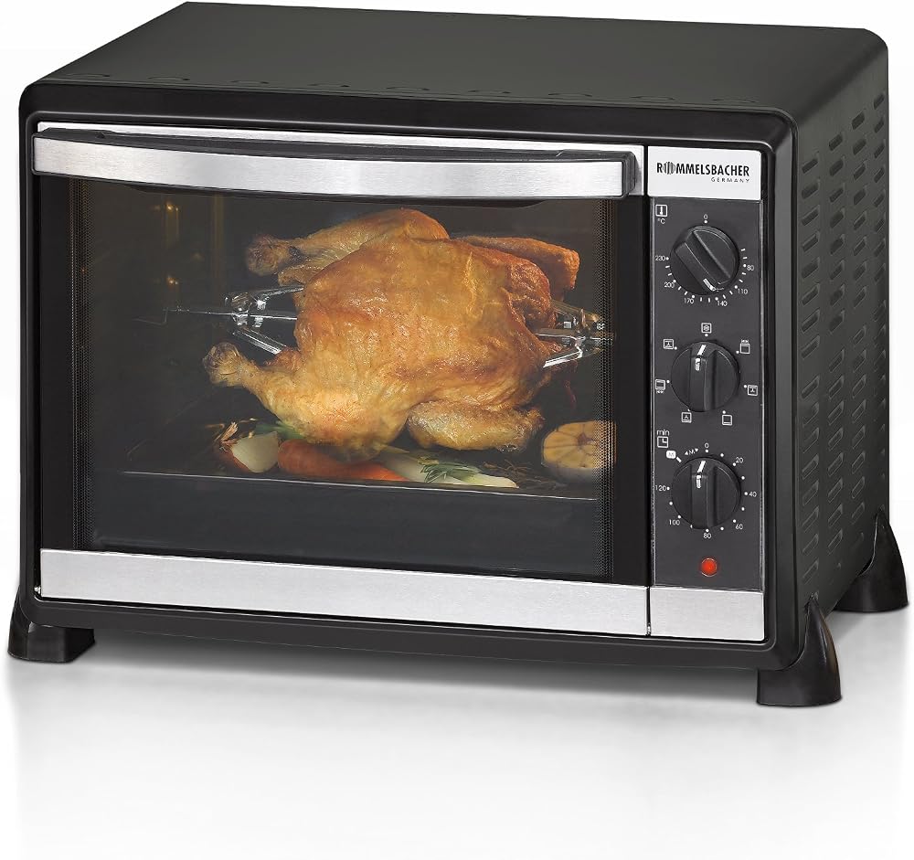 Rommelsbacher Mini Oven 30L Rotisserie Grill 7 Heating Types Stainless Steel
