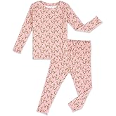 moimoln 6M-8Y Baby & Toddler Girl Floral Pajamas Soft Modal Cotton Breathable Snug-Fit Long Sleeve Sleepwear Set