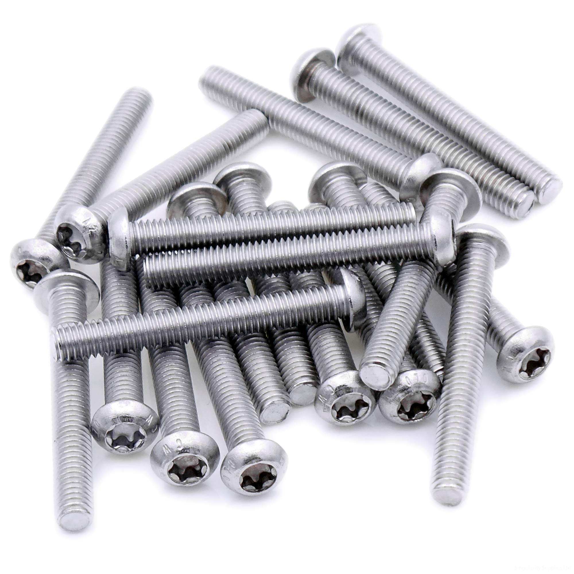 M3 (3mm x 50mm) TX Socket Button Machine Screw (Bolt) - Stainless Steel (A2) (Pack of 20)
