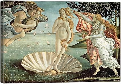 Lux Sandro Botticelli La Nascita Di Venere 80x60 Cm Quadro Stampa Su Tela Con Telaio In Legno Amazon It Casa E Cucina
