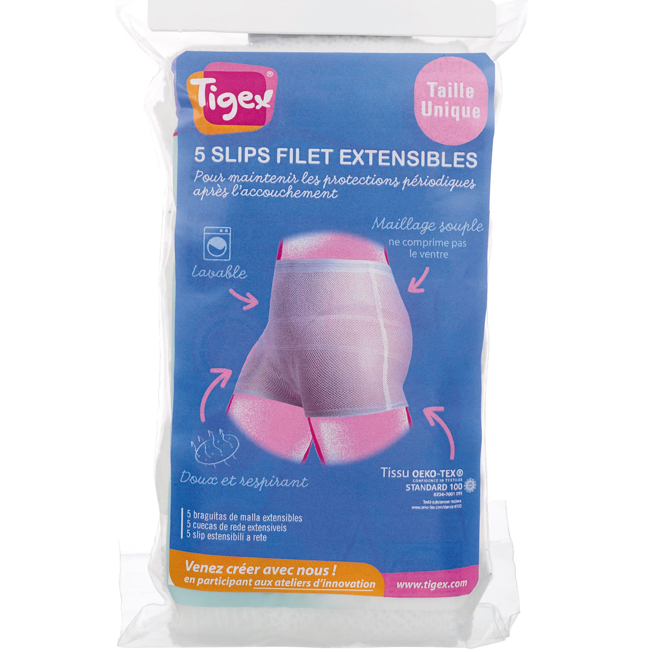 Tigex – 5 Extendable Mesh Pants for Women, White – One Size