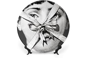 GETLF Lina Cavalieri Plate, Wall Decorative Plate, Mysterious Face Plate Wall Hanging Decoration,Including Bracket and Special Spring Hook,B18,8inch