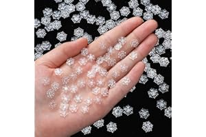 Knitgrip 150 Pcs Mini Snowflake for Craft 0.35 Inch Small Resin Xmas Embellishment Tiny Snowflake Ornaments Little Craft Pieces for Christmas Winter Party DIY Decor(Clear)