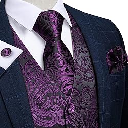 DiBanGu Mens Vest and Tie Set Formal Paisley
