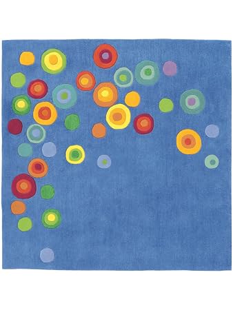 Haba Teppiche Kinderzimmer Kinderteppich Zauberkreis Blau 140x140