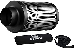 G HYDRO Carbon Filter for 100% Air Filtration - 2023 New Removes 3X More Odors, Contaminants, Dust, Pollen, Particles. Australian Virgin Charcoal, Reversible Flange for Inline Duct Fan Combo