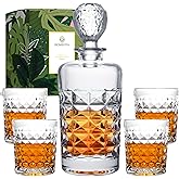 Homestia Luxury Gift For Men – Whiskey Decanter Set For Beloved Husband Or Dad Birthday Gift – 4 Whiskey Glasses And Decanter Set Is a Great Gift Idea for Whisky, Bourbon, or Scotch lovers
