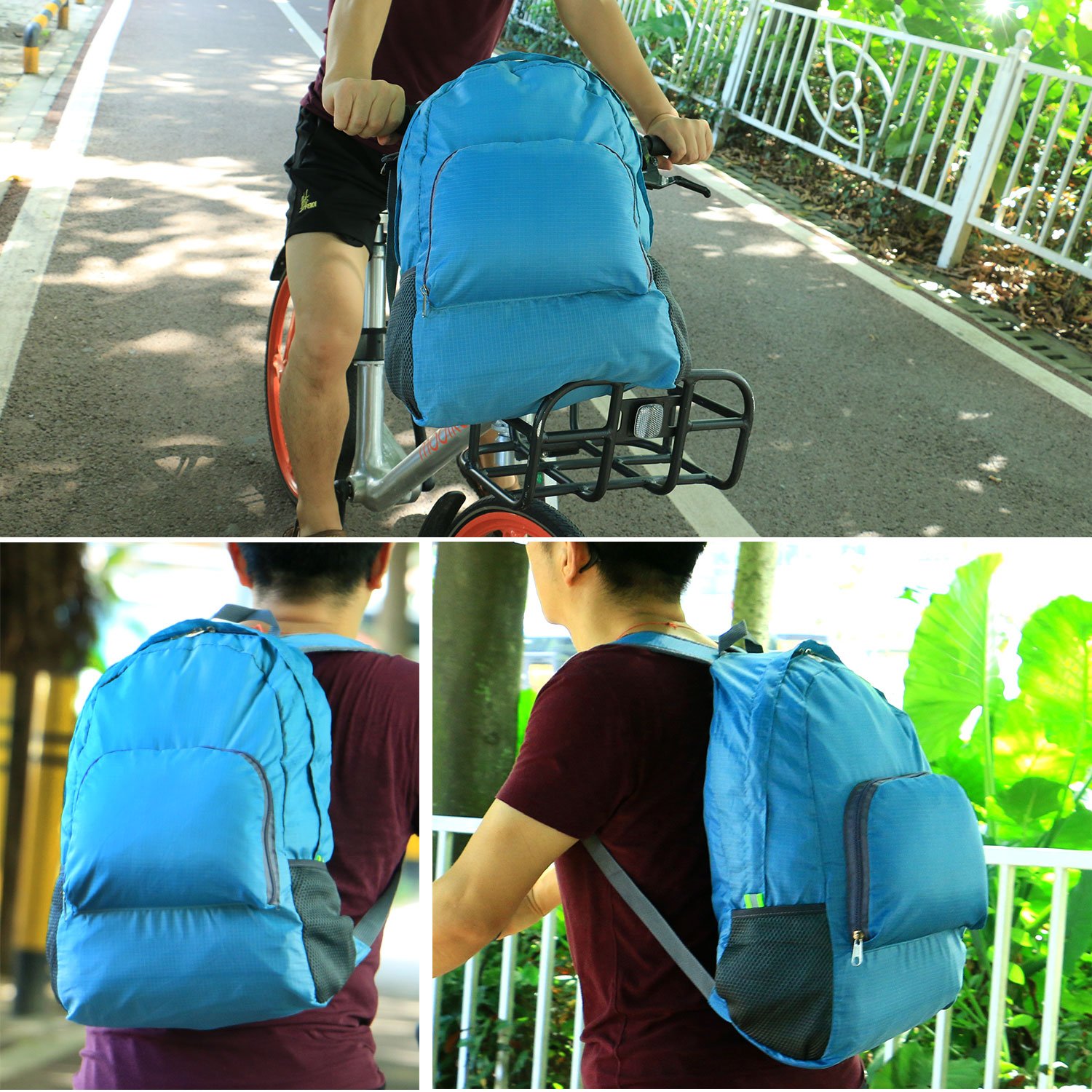 Kitdine Mochila Ultraligera Plegable Duradera Perfecta para Viajes Montañismo Mochila Compacta Carga de 20L (Azul)