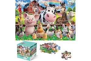 IFLOVE Jumbo Floor Puzzle for Kids,48 Pieces Farm Animals Puzzles for Toddlers 3-5,Large Barn Jigsaw Puzzles,Preschool Educational Animal Toys Gift for Boys & Girls Ages 4-8