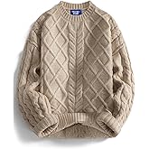 Aelfric Eden Womens Oversized Sweaters 2025 Cable Knit Chunky Sweater Lantern Sleeve Crewneck Pullover Loose Outfits