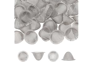MOZEAT LENS 40 Pieces 3/4 Inch Bowl Screens Filters, Stainless Steel Mesh Clean Screens with Tapered Design Screens Mini Metal Filters Reusable Filters Self-Adjustable Size Filter