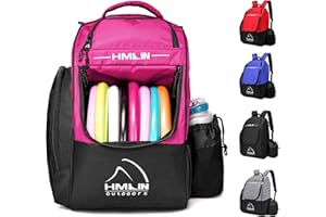 HMLIN OUTOOORS Disc Golf Bag | Disc Golf Starter Set | Disc Golf Backpack Lightweight | Frisbee Golf Discs Bag | Disc Golf Bags For Men| 20 Disc Capacity | 8 Pockets