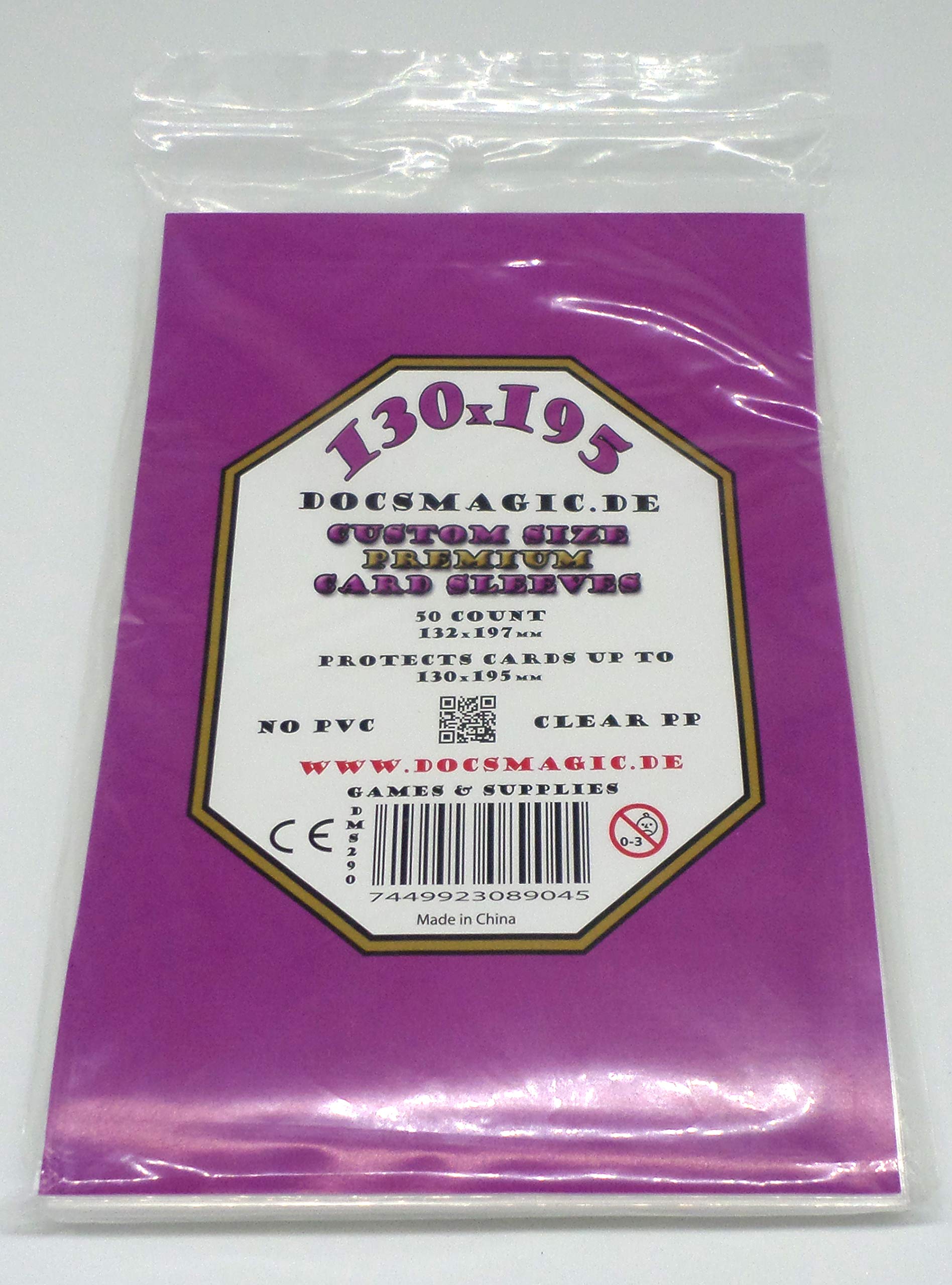 docsmagic.de 50 Premium Custom Size Board Game Sleeves - 130 x 195-132 x 197 - For Shadows of Brimstone