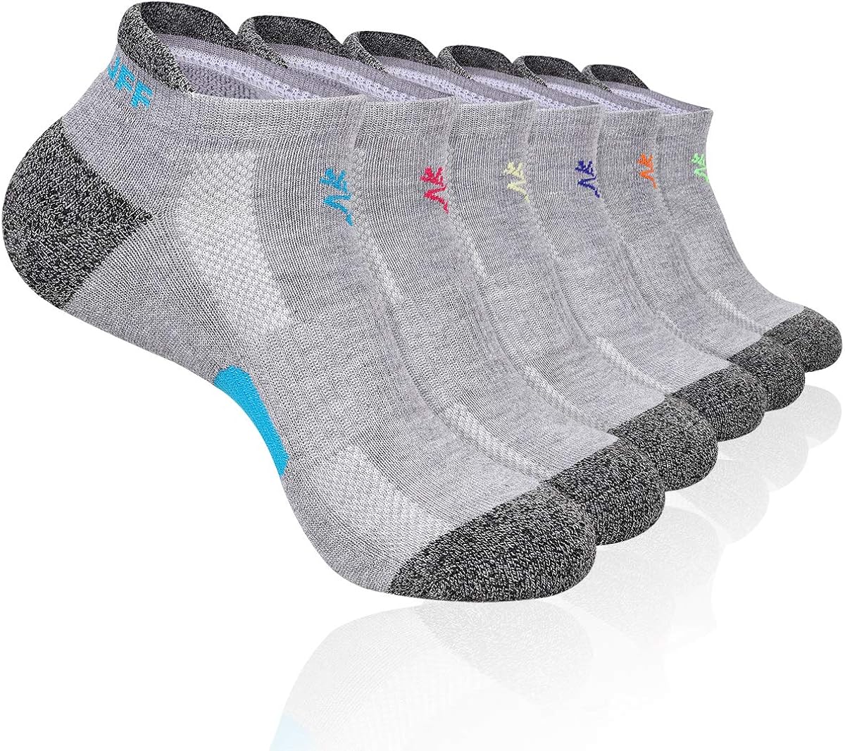 Heatuff Women's Performance Athletic Ankle Socks - Low Cut Cushioned Sock with Heel Tab (6 & 12 Packs) at  Women’s Clothing store