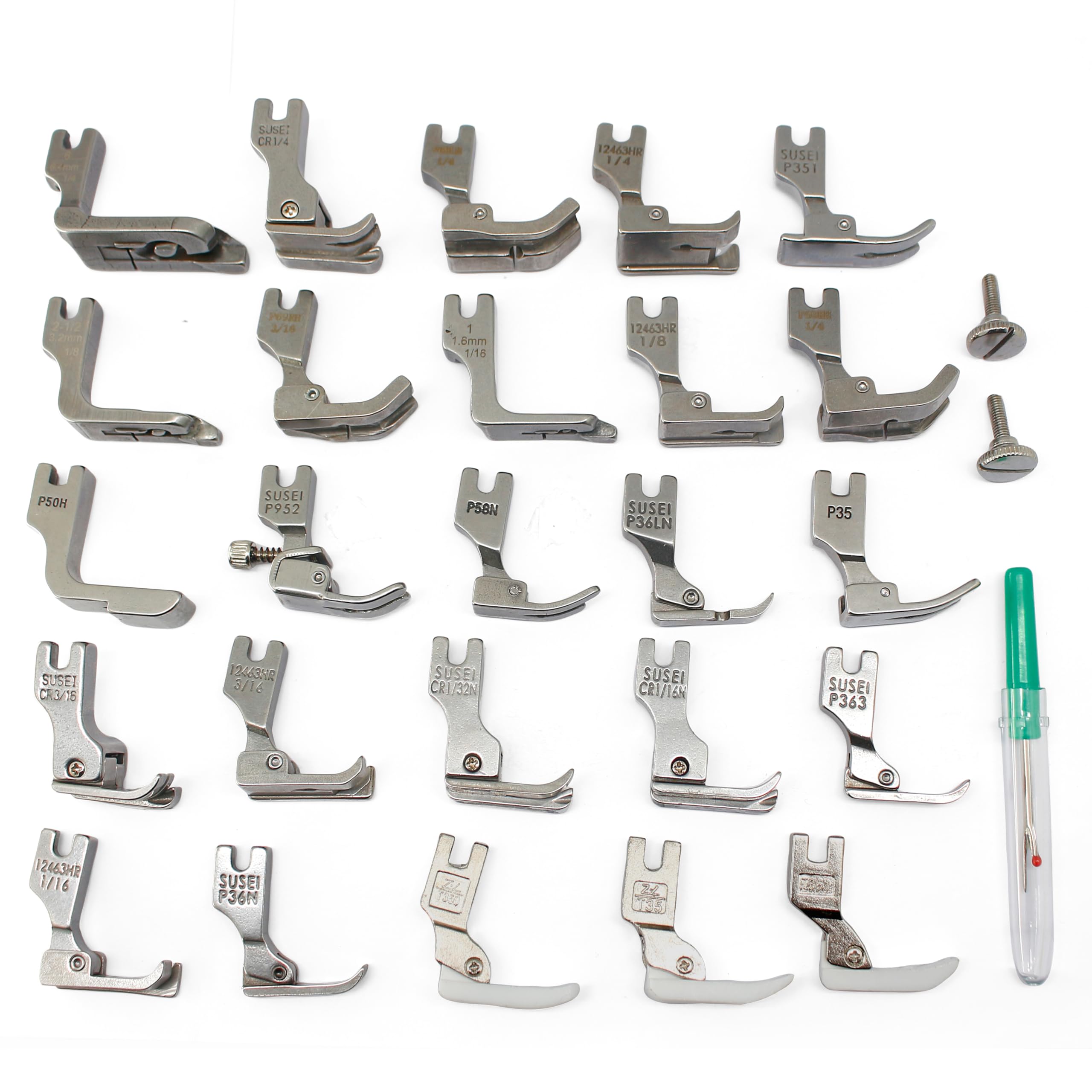 FQTANJU 28PCS Industrial Presser Foot Set Compatible with JUKI DDL-555 DDL-5550 DDL-5600 DDL-8300 Brother B705 B70 7B715 B716 B735 Singer 188K 191D 195K 196K