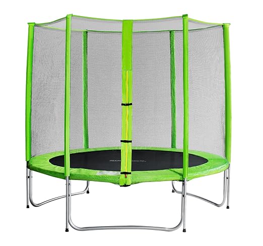 title=SixBros. SixJump 2,45 M Trampolino elastico da giardino verde- Rete di