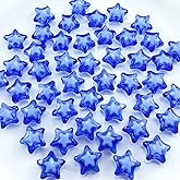 Tingoons 100 PCS 15mm Acrylic Star Beads Loose Spacer Colorful Beads for DIY Craft Jewelry Making Bracelet Necklace Earring Ornament Wind Chimes Key Chains(Blue)