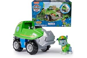Paw Patrol Jungle Pups, Rocky Snapping Turtle Vehicle, Toy Truck with Collectible Action Figure, Kids Toys for Boys & Girls Ages 3 and Up