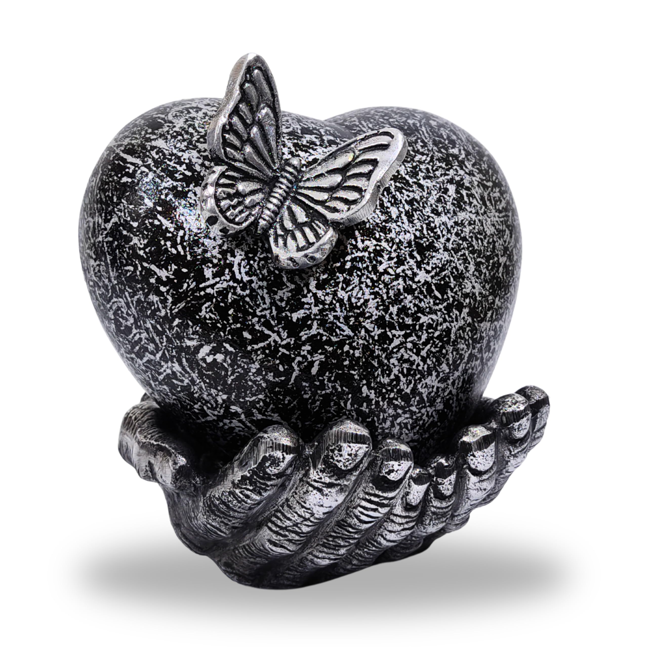 Photo 1 of NORSE'S TRADECRAFT Heart Urn for Ashes Adult Male & Female | Memorial Gifts, Ashes Keepsake l Large Decorative Cremation Urns with Butterfly | Handcrafted Memorial Box for Funeral | Black, 200 cu in