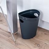Addis Plastic Waste Paper Bin 12 Litre Metallic Silver 27x26x34 cm view 2