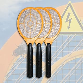 Di-Nesh 3 x Elektrisch Gelb Fliegenklatsche Insektenvernichter Fliegenschläger top