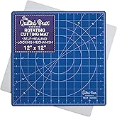 The Quilted Bear Rotating Cutting Mat 12" x 12" - Square Self Healing 360° Rotating Craft Cutting Mat with Innovative Locking