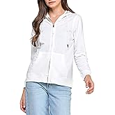 GREEN VOYAGE Women's GOTS Certified 100% Organic Cotton Lightweight Slub Sweatshirts Zip Up Hoodies Jacket with Pocket